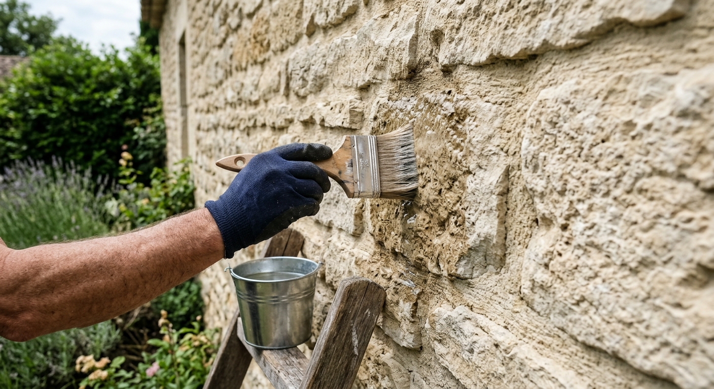 Application d'un hydrofuge de façade