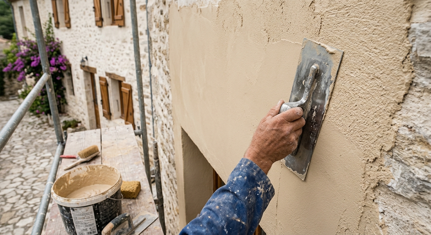 Réparation des fissures et enduit de façade